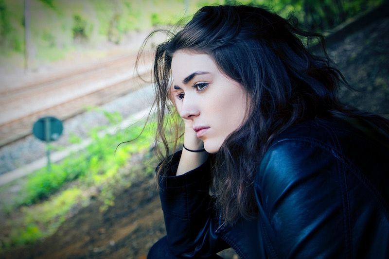 A woman looking into the distance
